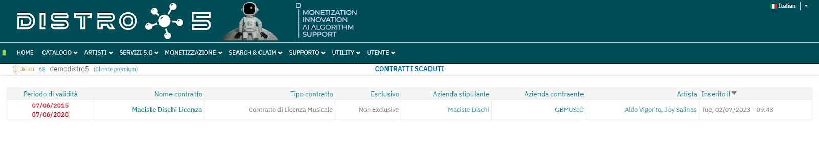 gestione automatizzata dei tuoi contratti discografici